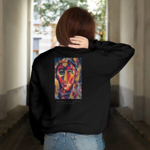 “Green Eye Mask” — Amadeo de Souza-Cardoso Art Sweatshirt | Unisex Black Crewneck | Portuguese Modernism